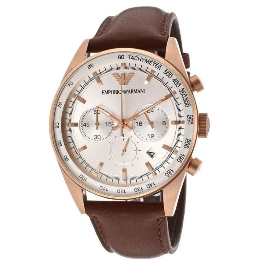 Emporio Armani Classic Chronograph นาฬิกาผู้หญิง สายหนัง รุ่นAR5996 - Brown