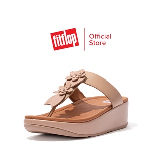FITFLOP รองเท้าลำลองผู้หญิง FINO SLEEK FLORAL รุ่น DZ8-137 สี BEIGE รองเท้าผู้หญิง