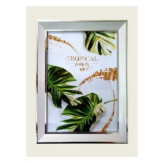 กรอบรูปไม้ HOME LIVING STYLE TROPICAL LEAVES A4 สีขาว