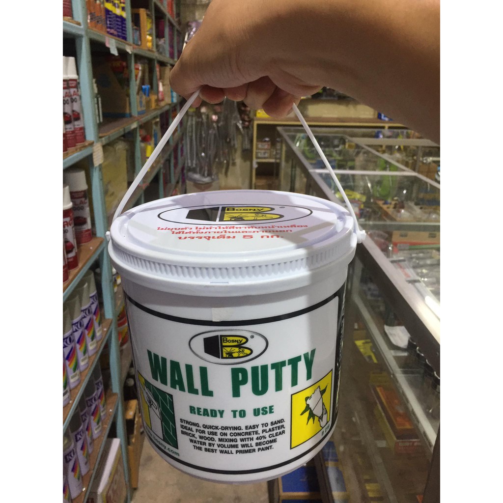 Bosny Wall Putty บอสนี่ วอลล์ พุตตี้ โป้ว อุด ซ่อมกำแพง รอยแตกร้าว ฉาบผนัง รอยร้าว รูพรุน คอนกรีต ปูน กระเบื้อง 5 kg. ราคา ถูกที่สุด ดีลบีเคเค แกลเลอรีภาพที่ 2