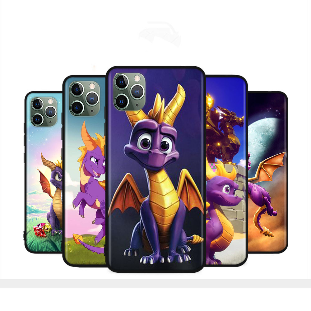 H-148 Spyro มังกรซิลิโคนอ่อนนุ่มกรณีปลอกเข้ากันได้สําหรับ Huawei Y9A P20 Y5P P40 P30 Y8P Lite Pro