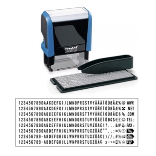 ตรายางหมึกในตัวประดิษฐ์อักษร Trodat-TR-4911T หมึกสีน้ำเงิน รูปพื้นที่ประทับ สี่เหลี่ยมผืนผ้า ขนาดพื้นที่ประทับ 14 x 38 ม