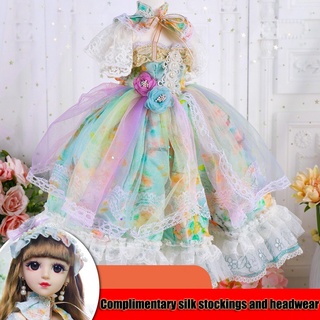 ♘☏✗BJD 60cm Barbie doll clothes dress skirt 1/3 SD doll skirt accessories（free headdress and socks）