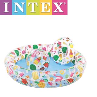 [ พร้อมส่ง ] สระน้ำเป่าลม Intex สระน้ำเด็ก สระน้ำวงกลม ขนาด 122 x 25 ซม. พร้อมลูกบอลและห่วงยาง