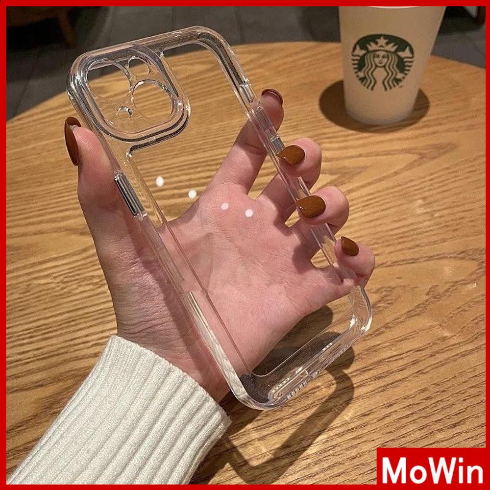 Mowin - เข้ากันได้สำหรับ 15 เคสไอโฟน11 เคสโทรศัพท์ iphone 14 pro max 14 Plus เคส iPhone ซิลิโคนนุ่มเคส TPU เคสใสปุ่มชุบกันกระแทกกล้องป้องกันสำหรับ 14 Pro Max 13 Pro Max 12 Pro Max 11 Pro Max xr xs max 7Plus