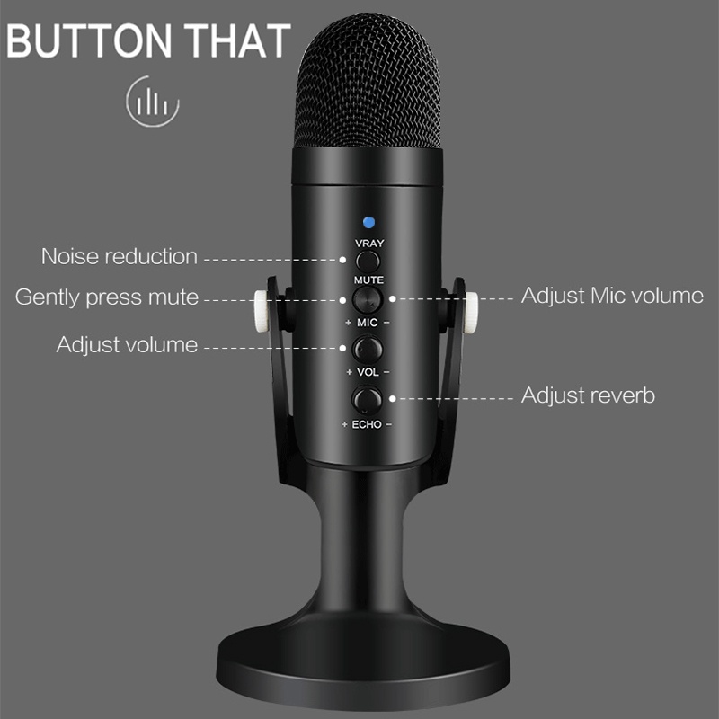 BMU900 Condenser Microphone USB Gaming Microphone for PC Computer ...