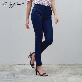 Lady Plus กางเกงขายาว | Long Pants 7032PL กางเกงทำงาน กางเกงทรงสลิม สีกรมท่า