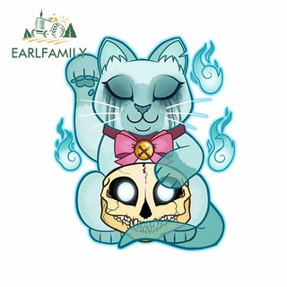 Earlfamily สติกเกอร์ ลายการ์ตูนผี Maneki Neko กันน้ํา 13 ซม. x 10.8 ซม. สําหรับตกแต่งรถยนต์ ATV JDM