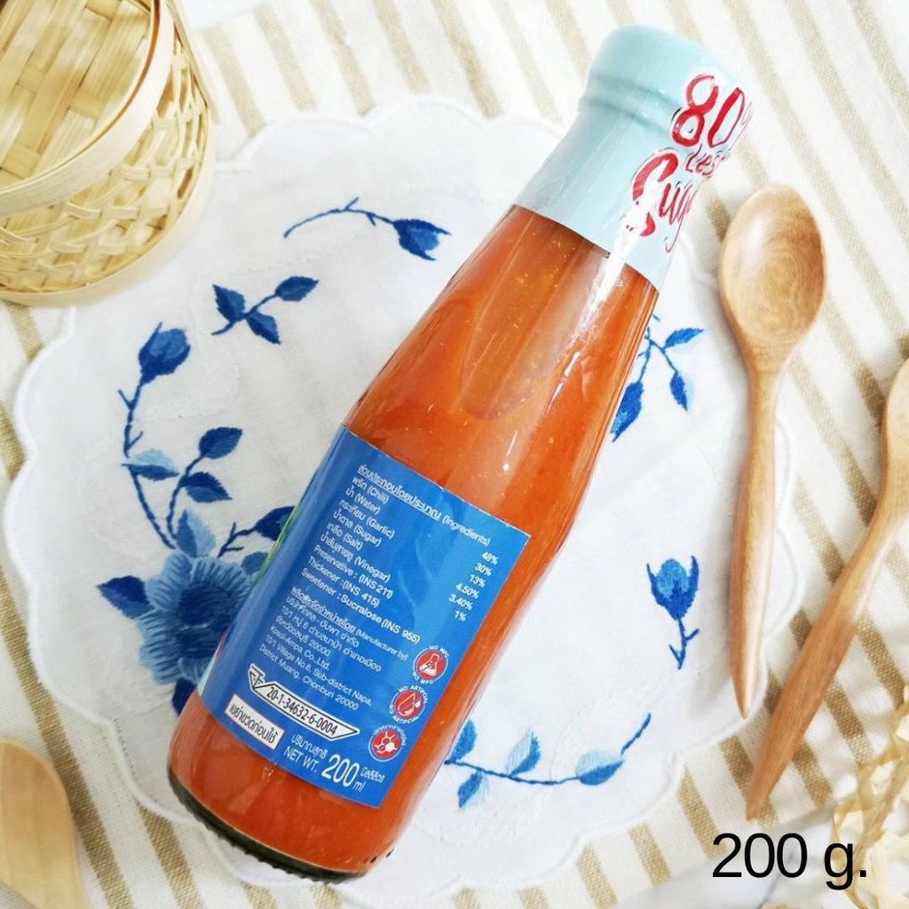 ซอสพริกโกศล ลดน้ำตาล 80% ซอสพริก เผ็ดกลาง ไม่ใส่ผงชูรส ไม่ใส่สี ขวดเล็กเหมาะสำหรับทานไม่บ่อย 200 g. - รูปที่ 3