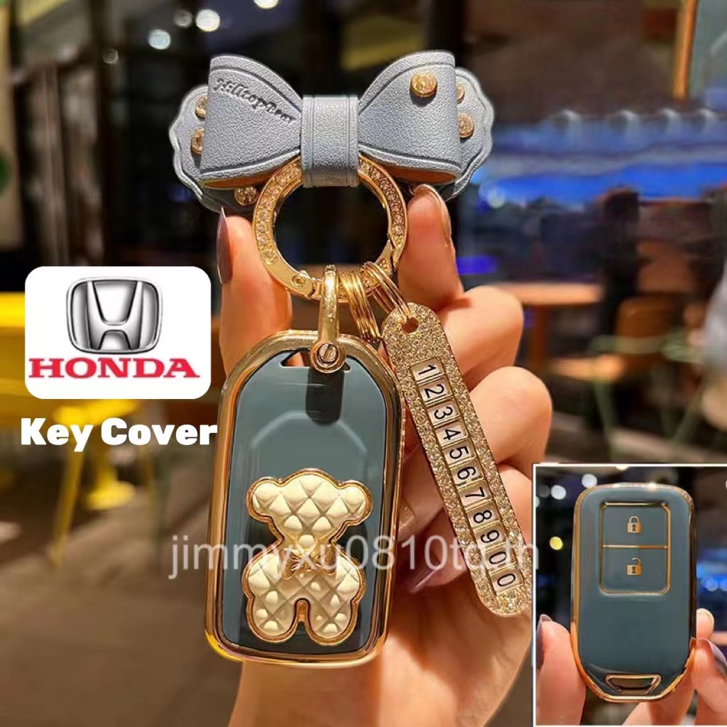 ปลอกกุญแจ Honda CITY JAZZ CIVIC HRV CRV BRV Smartkey 2ปุ่ม 3ปุ่ม 4ปุ่ม tpu get free bear stickers