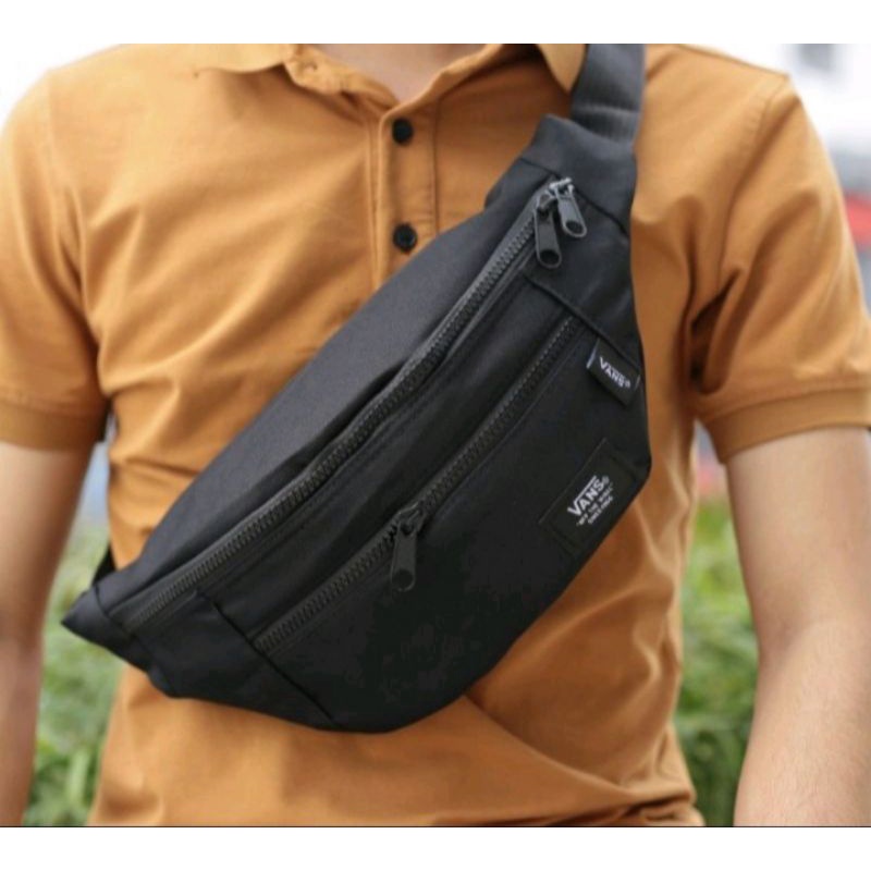 กระเป๋า#คาดอก#คาดเอว#16นิ้ว#สีดำ#เรียบ#คุณภาพ