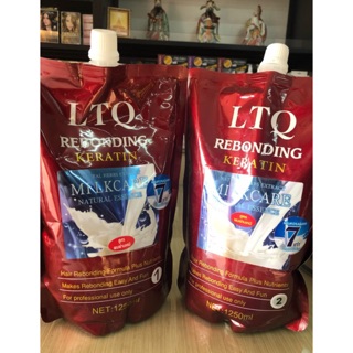 Milk Rebonding ของแท้100% ครีมยืดผม LTQ รีบอนดิ้ง เคราติน สูตรผสมน้ำนม 1,250 มล.