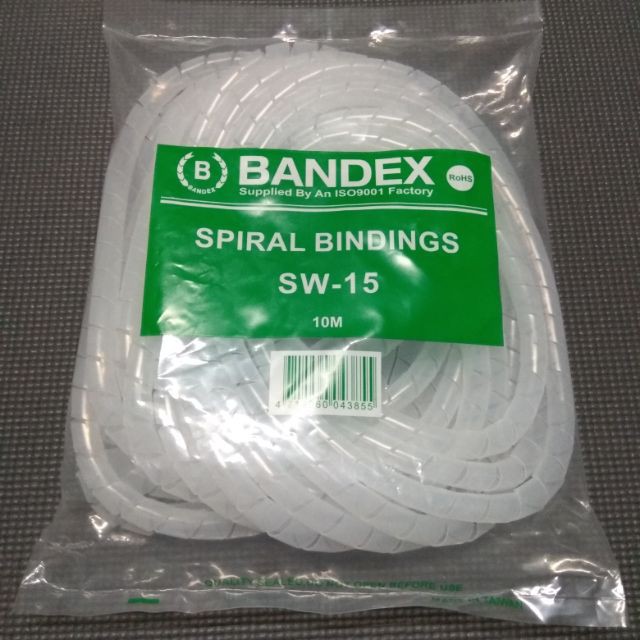 Bandex ไส้ไก่ พันจัดเก็บสายไฟ เบนเด็กซ์ Spiral Bindings SW 06B-SW 24B  สีดำ