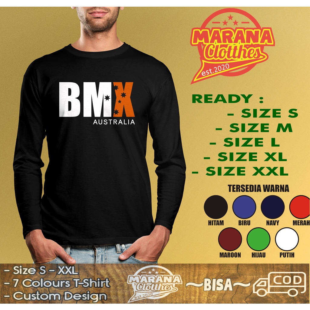 AUSTRALIA BMX T-SHIRT เสื้อยืดกีฬาแขนยาว