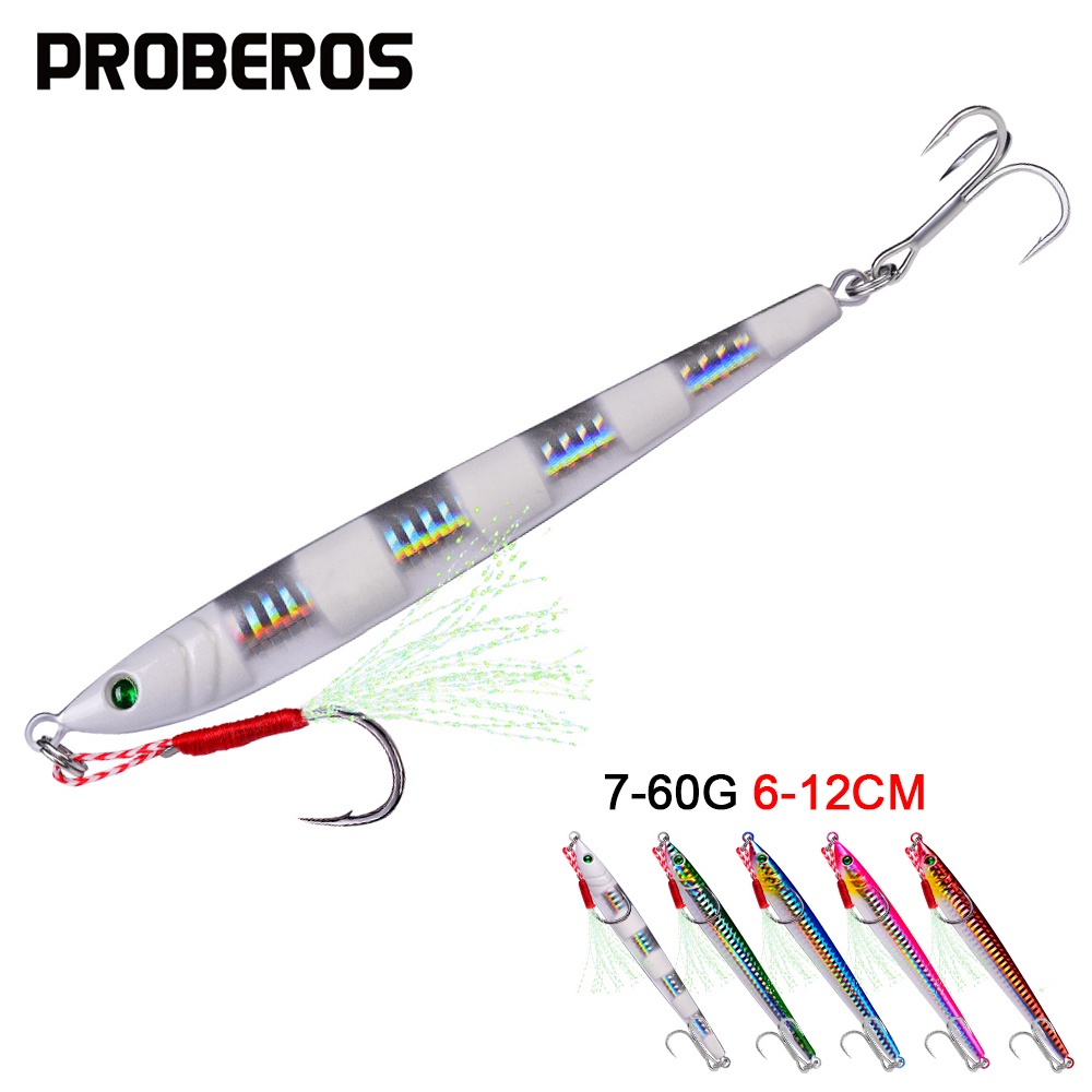 Proberos 1PC Jigging ตะกั่วปลา 28G 40G 60G 80G 100G โลหะ Jig Fishing Lure Ise เนปาลตะขอ Wobbler ประดิษฐ์ Hard เหยื่อ