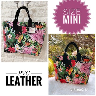 🌈กระเป๋าถือ คล้องแขน mini Shopping Bag หนัง pvc อย่างดี  ⭐️❤️ลายดอก สีสดใส  งาน Diy ⭐️พร้อมส่ง
