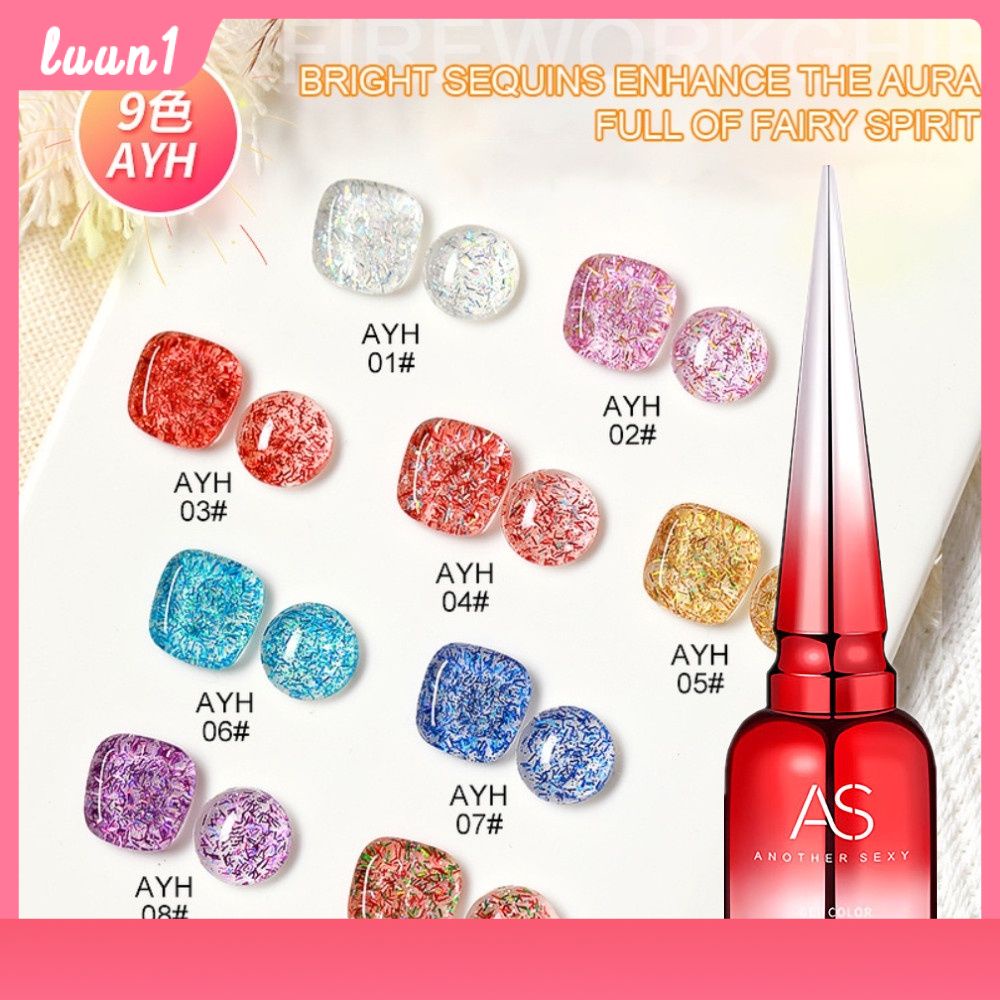 สีเจล AS รุ่น มาใหม่ สีกากเพชรเลเซอร์ สีเลเซอร์ ยาทาเล็บเป็นดอกไม้ไฟ ไม่ต้องใช้เเม่เหล็ก AS 15ml COD
