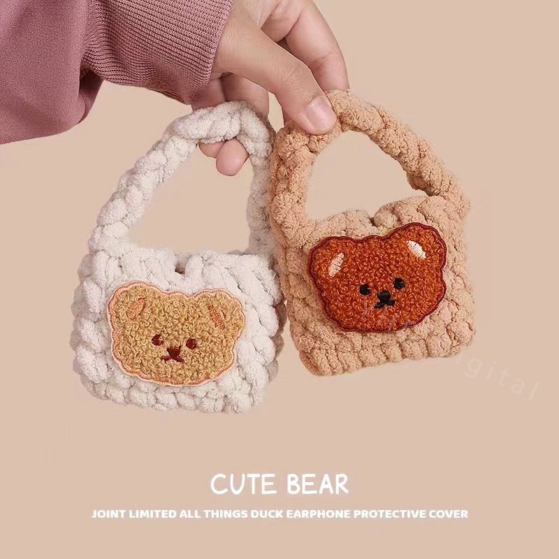 เคส Airpods 4 3 pro น่ารัก หมีน้อย แฟชั่น วัสดุ ตุ๊กตา Case Airpod 2 1 Airpods gen2 2021 soft case