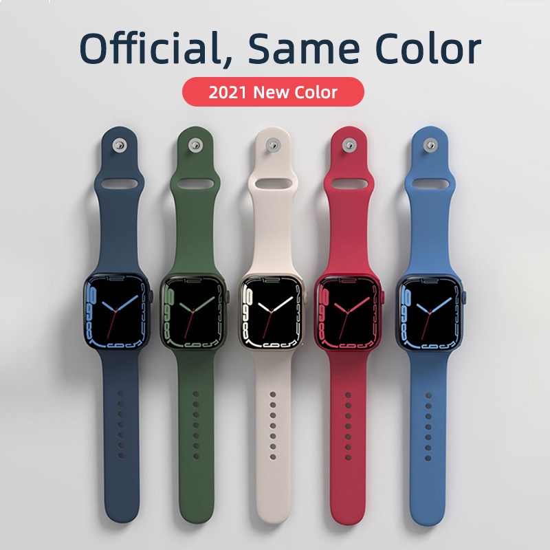 ✢♧🇹🇭พร้อมส่ง สายแอปเปิ้ลวอช Sport Band สีใหม่ 2021 Series 7 สายสำหรับ Apple Watch 1/2/3/4/5/6/7/SE New Color