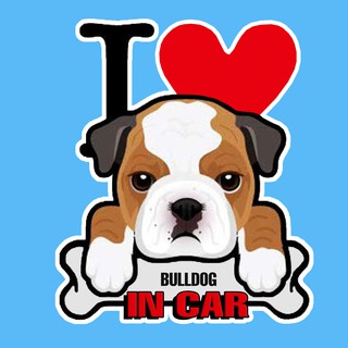 สติกเกอร์ จุ๊บติดกระจก แผ่นแม่เหล็กติดรถยนตร์ สติกเกอร์หมา BULLDOG AC11B