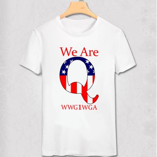 เสื้อยืดลําลอง แขนสั้น พิมพ์ลาย We Are Q WWG1WGA Great Awakening Donald Trump 2020 สําหรับผู้ชาย