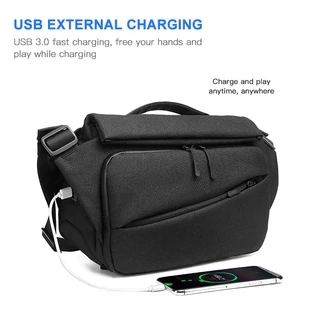 Ozuko กระเป๋า Messenger กระเป๋สะพายไหล่กระเป๋า พร้อมช่องเสียบชาร์จ USB แฟชั่นผู้ชาย