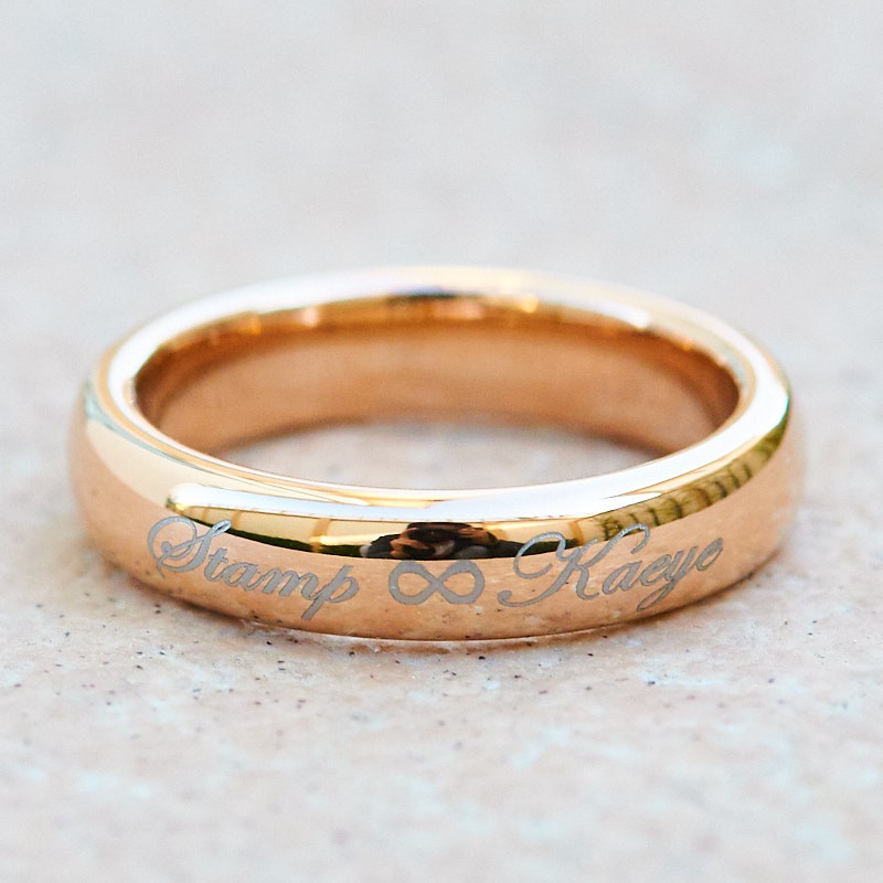 แหวนทังสเตน ทรงคลาสสิค สีRose Gold (4มม.)