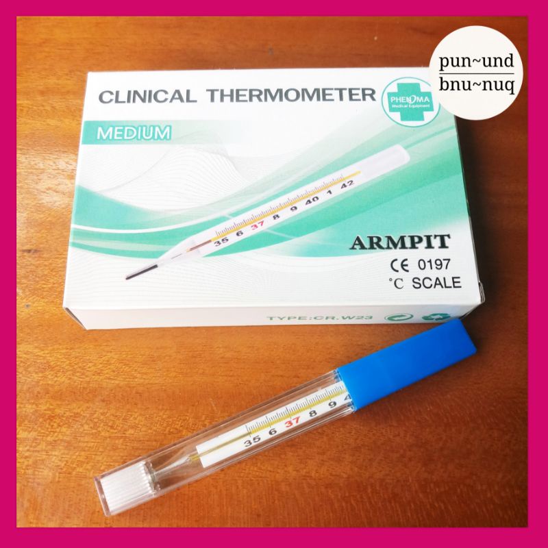 ปรอทวัดไข้แบบแก้ว Armpit Clinical Thermometer