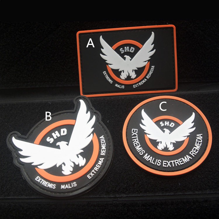 เกม Airsoft คอสเพลย์ PVC แพทช์ Division SHD Wings Out Badge Morale ทหาร Armband ยุทธวิธี