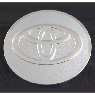 สติกเกอร์อลูมิเนียม TOYOTA ขนาด 56mm. 1 ชุดมี 4 ชิ้น สติกเกอร์ โตโยต้า