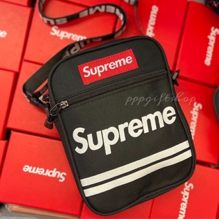 กระเป๋าสะพายข้างsupreme ผ้าหนา ทนทาน สายปักลายsupreme