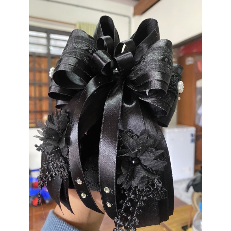 เน็ตติดผมสีดำล้วนhandmadeNo.8