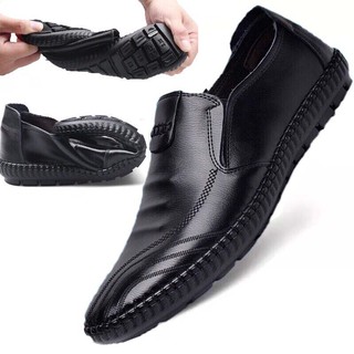 new leather men’s fashion rubber shoes (add 1size) malit size