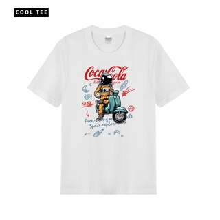 Coca-Cola  astronaut printed short-sleeved T-shirt men and women European style loose cotton unicorn