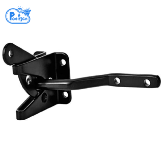 Self Locking Gate Latch Automatic Gravity Lever Fence Gate Lock for Wood Fence Gate Door Latches Steel Black