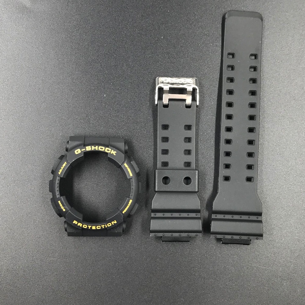 สายนาฬิกาข้อมือเรซิ่น สีดํา แบบเปลี่ยน สําหรับ Casio Watch GSHOCK Series Watch Frame GA110/GA100/GD120/GA140/GLS-GAX100