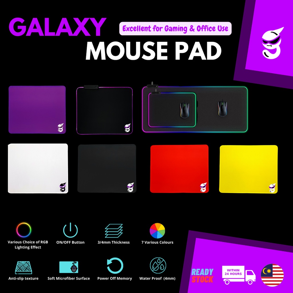 Galaxy Gaming Mouse Pad RGB Mouse Pad ขนาดใหญ่คอมพิวเตอร์แล็ปท็อปเมาส์ Pad