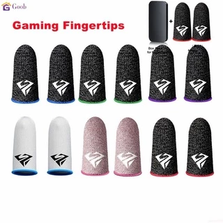ป้องกันเหงื่อนิ้วแขนสำหรับการเล่นเกมระบายอากาศเกมถุงมือนิ้วหัวแม่มือเตียงนิ้วปลายนิ้วปกคลุมสำหรับเกมมือถือรวมทั้งสำหรับ PUBG มือถือกฎของการอยู่รอดผู้รอดชีวิต Royale [Goob]
