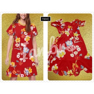 🌺Next Red Ruffle Dress🌺 เดรสแดงลายดอกระบายชาย แบรนด์ 🌺Next 🌺🌟พร้อมส่ง 🌟ผ้าเบาๆลายแจ่มๆ💥ไซส์_เล็กใหญ่ราคาเดียว💥