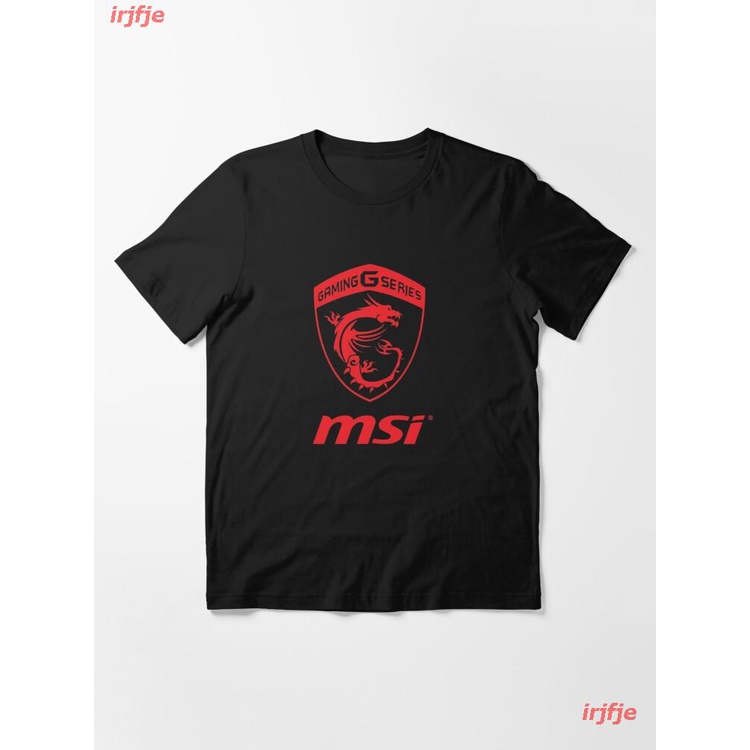 2022 MSI Gaming Series Transparent Logo Red Essential T-Shirt เสื้อยืด ดพิมพ์ลาย เสื้อยืดผ้าฝ้าย คอก