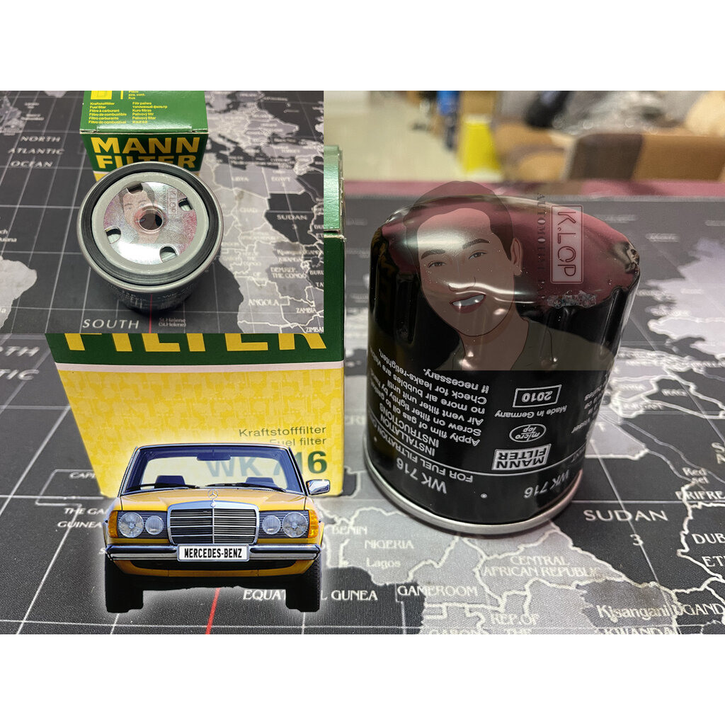 WK716 กรองโซล่า BENZ 100D,200D,220D,240D,300D(W123) เครื่องยนต์ OM615,616,617 (MANN-FILTER***งานพรีเ