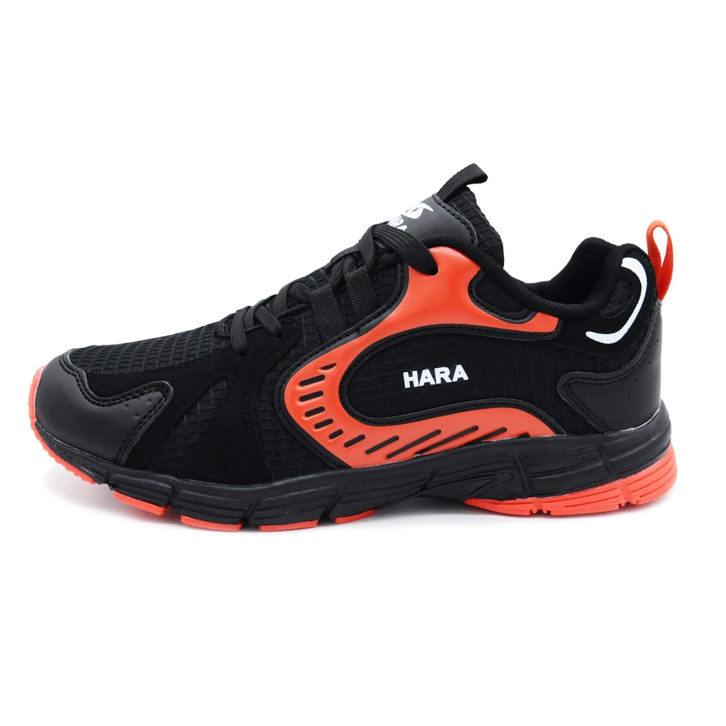 HARA Sports รองเท้าวิ่งพื้นนุ่ม รองเท้าผ้าใบ ชาย/หญิง รุ่น J95 สีดำ