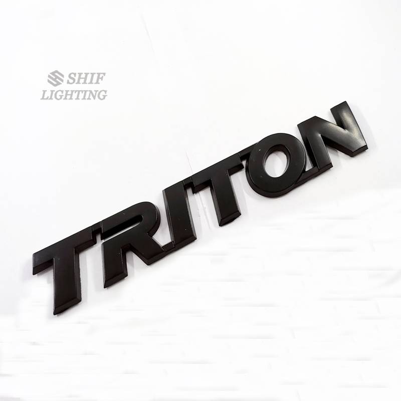 1 x ABS สีดํา TRITON ตัวอักษรโลโก้รถ Auto Emblem Badge สติกเกอร์รูปลอกสําหรับ MITSUBISHI