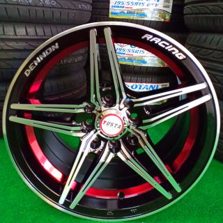 ล้อแม็กใหม่ขอบ15 ขนาด4รู100พร้อมยางใหม่Dunlop 195/55R15