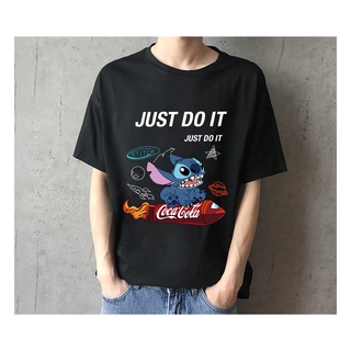 Just Do It Later เสื้อ ตะเข็บ คอกลม น่ารักๆ แขนสั้น Stitch เสื้อยืด cotton สวย แฟชั่นผู้ชายและหญิง พร้อมส่ง