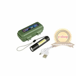 Portable Flashlights Miniไฟฉายสว่างมาก CREE LED XPE+COB 2in1 600mah usb charge 3mode