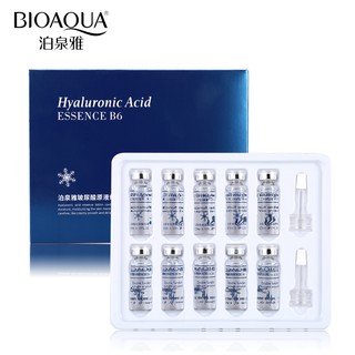 กรดไฮยาลูโรนิก เอสเซนส์ Bioaqua hyaluronic acid essence B6  บรรจุ เซตละ 5 ml.x 10 ขวด ผิวหน้าชุ่มชื่น ลดริ้วรอย