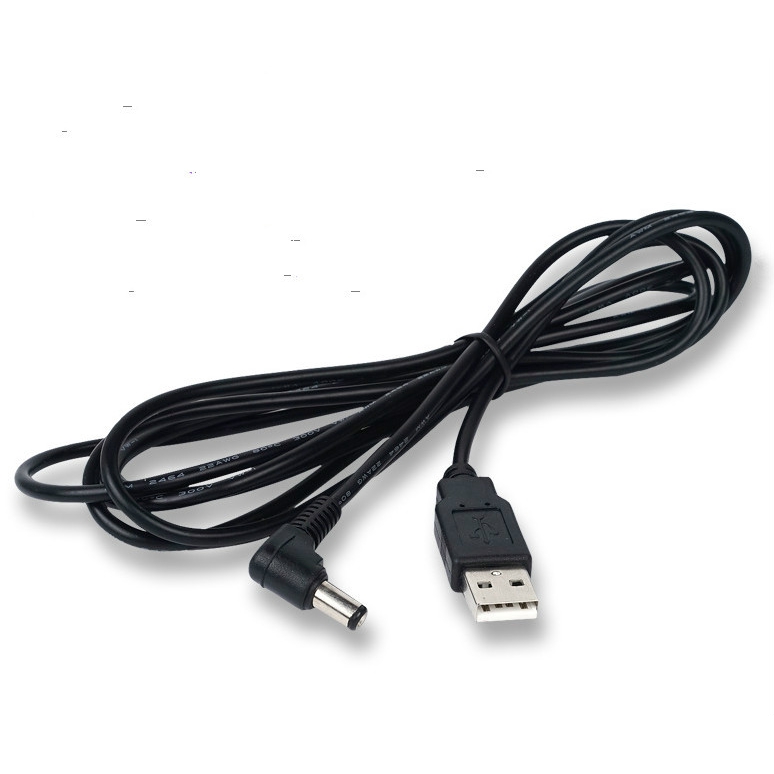 สาย USB ตัวผู้เป็นลํากล้อง USB ถึง 5.5 มม.* 2.1 มม. มุม 5V DC สายไฟ
