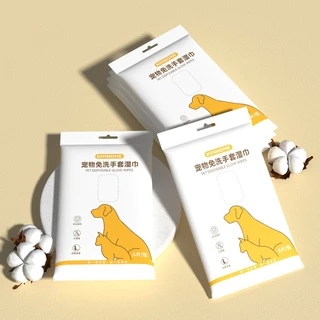 SKISOPGO ถุงมือสัตว์เลี้ยงแบบใช้แล้วทิ้ง 6pcs ดับกลิ่น ดูแลผิวสุนัขและแมว ถุงมือทำความสะอาดระงับกลิ่นกายสำหรับแมว