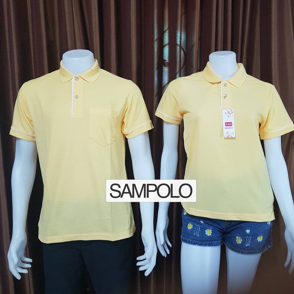 เสื้อโปโลสีเหลือง เสื้อทำงานสีเหลือง เสื้อคอปกสีดหลือง เสื้อชายมีกระเป๋า  เสื้อสุภาพ - Nana612 - Thaipick